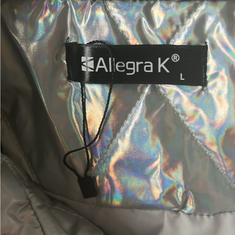 Allegra K Iridescent Puffer Jacket - Picture 2 of 4